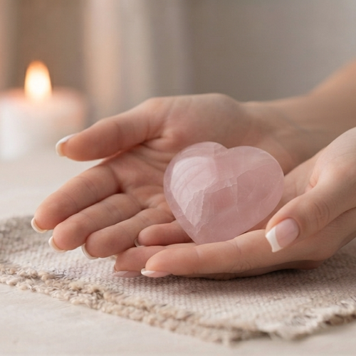 Blush of Love Rose Quartz Heart – AAA Quality
