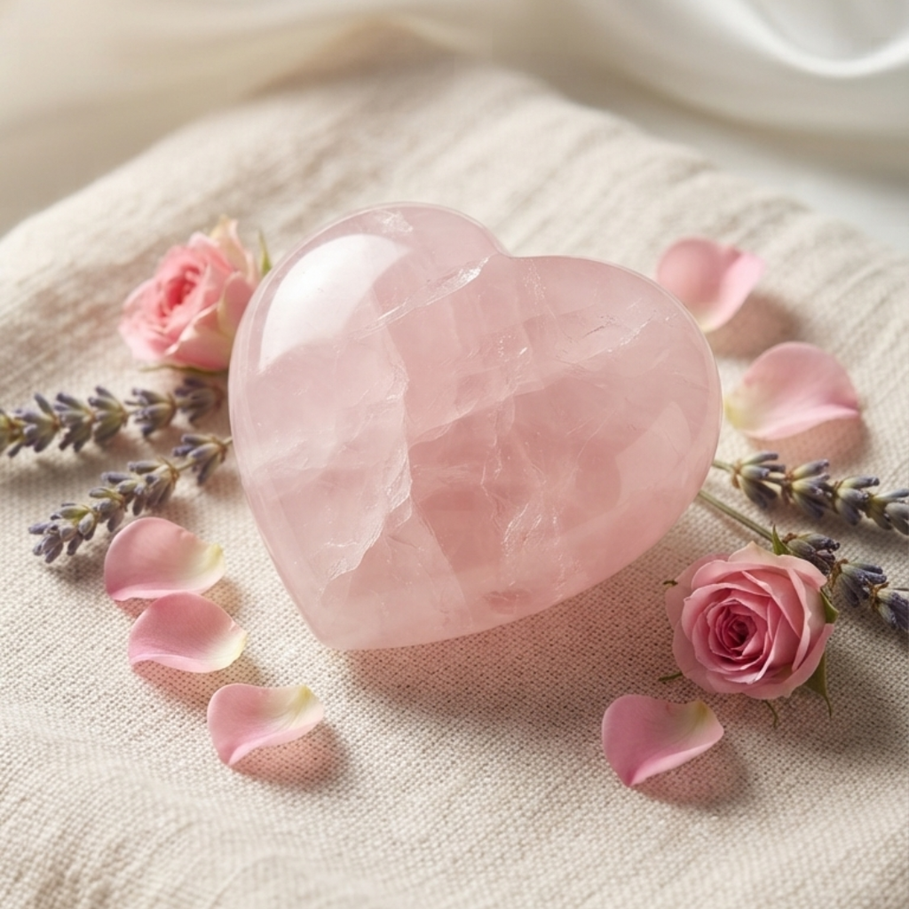 Blush of Love Rose Quartz Heart – AAA Quality
