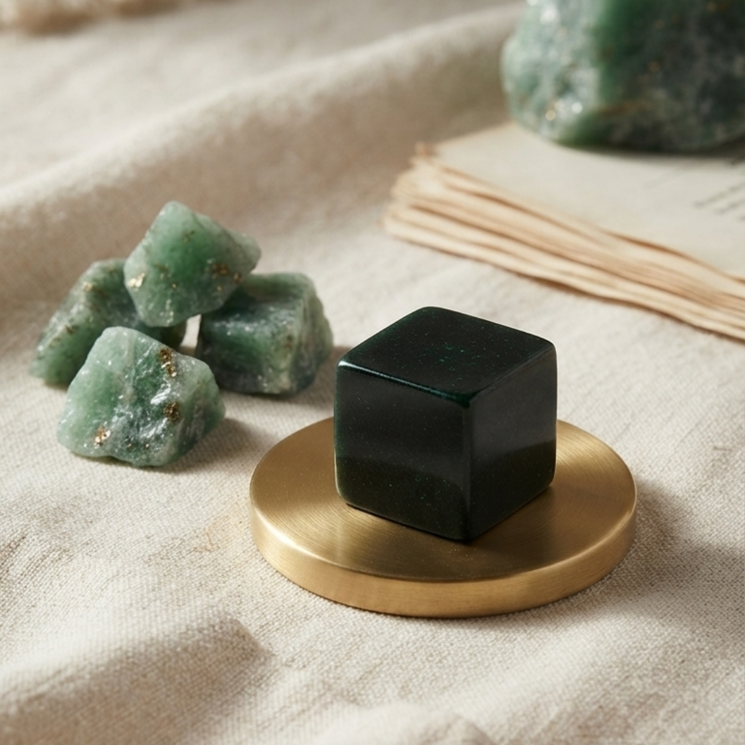 Fortune Green Aventurine Cube – AAA Quality
